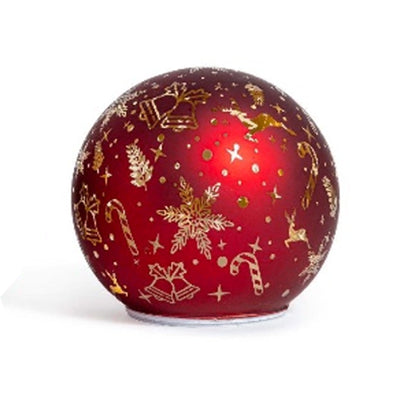 Palla di Natale in vetro rotante con luci batteria per decorazioni di natale