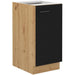 Mobile base - MODENA - 40 cm - 1 anta battente - Rovere artigianale e nero opaco - CUISINIER