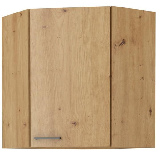 Mobile alto ad angolo - MODENA - 89 x 89 cm - Rovere artigianale e nero opaco - CUISINIER