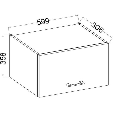 Mobile cappa alta - MODENA - 60 cm - Rovere artigianale e nero opaco - CUISINIER