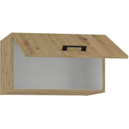 Mobile cappa alta - MODENA - 60 cm - Rovere artigianale e nero opaco - CUISINIER