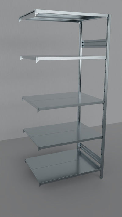MODULO AGGIUNTIVO per scaffalatura metallica da magazzino Zincata cm. 100x80x242h