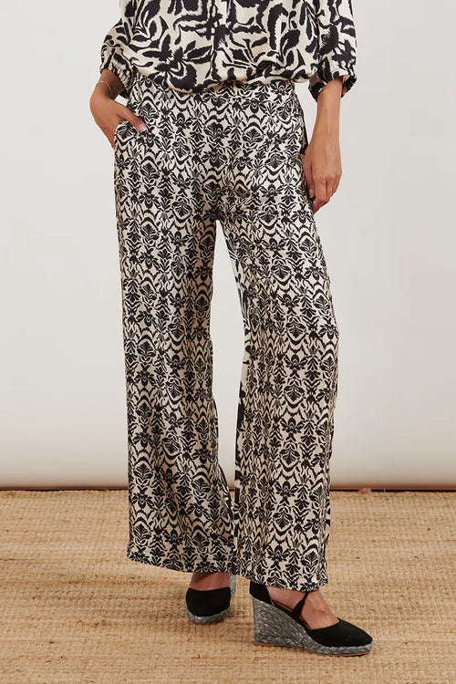 MOKI-B | Pantalone stampa damasco