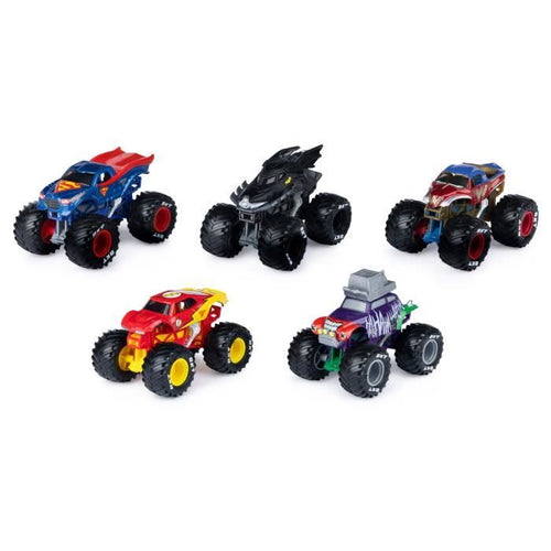 CONFEZIONE DA 5 VEICOLI DIE-CAST 1:64 DC COMICS Monster Jam