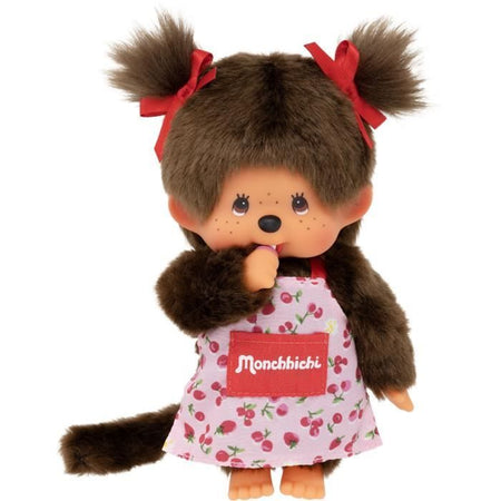 Peluche Scimmia - BANDAI - Grembiule Fiore Monchhichi - 20 cm