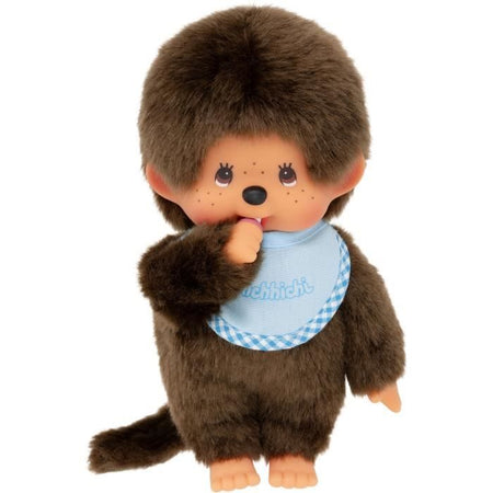 Peluche Scimmia - BANDAI - Monchhichi Bavaglino Azzurro Cielo - 20 cm