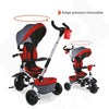 MONDO Triciclo evolutivo convertible y plegable con asiento giratorio - On & Go Moovi Explore - Rojo - 12 meses y más