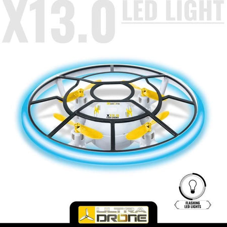 Mondo Motors - Drone controllato radio - Effetti della luce - Luce LED Ultradrone X13 - Diametre 13cm