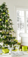 Palline in vetro per albero di natale colore te verde decorazione natalizia