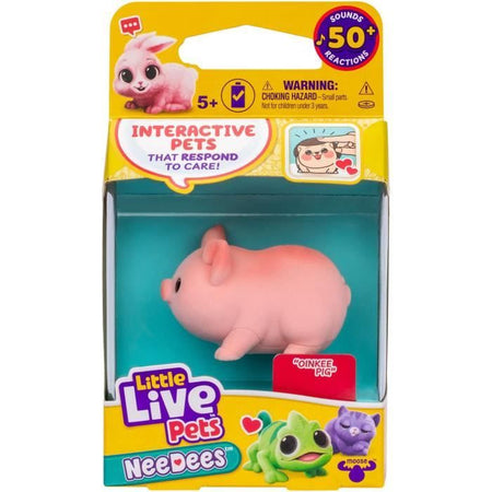 Lil' Needees - MOOSE TOYS - LITTLE LIVE PETS - Animali tascabili interattivi, con suoni e reazioni