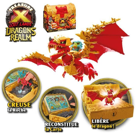 Forziere del tesoro del regno dei draghi - MOOSE TOYS - TREASURE X - Forziere interattivo con figurine e tesori