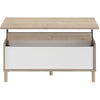 Tavolino sollevabile MORPHOS - L 100 x P 50 x H 43,6 cm - Rettangolare - Decoro Bianco / Rovere - PARISOT