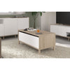 Tavolino sollevabile MORPHOS - L 100 x P 50 x H 43,6 cm - Rettangolare - Decoro Bianco / Rovere - PARISOT