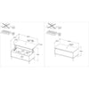 Tavolino sollevabile MORPHOS - L 100 x P 50 x H 43,6 cm - Rettangolare - Decoro Bianco / Rovere - PARISOT