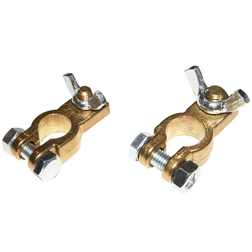 Morsetto Batteria Ottone Lucido Positivo