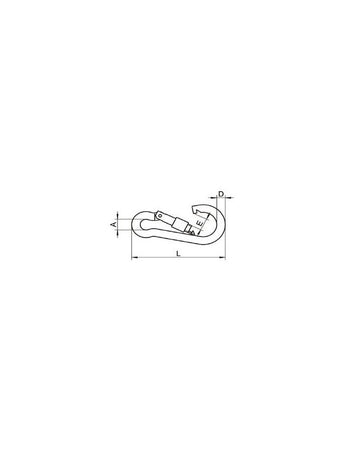Moschettone Acciaio Inox Mm.50 Fermo A Vite
