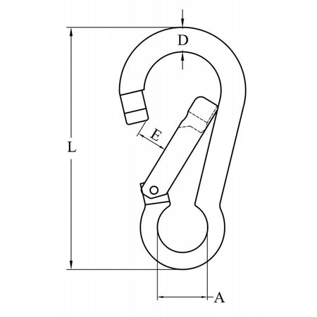 Moschettone Inox 316 Ø Mm.6X60