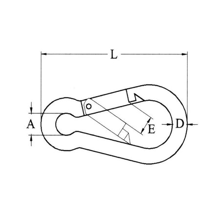 Moschettone Inox 316 Ø Mm.9X90
