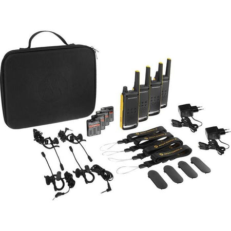 Motorola Talkabout T82 Extreme Quad Pack Radio portatile 2 bande PMR 446 MHz 16 canali Nero, Giallo (confezione da 4)