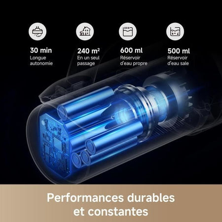 MOVA K30 - Aspirapolvere per solidi e liquidi - Angolo di aspirazione 180 - Aspirazione 18 kPa - Pulizia bordi - Asciugatura ad aria calda