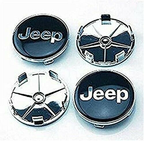 SET 4 Tappi Coprimozzo JEEP 68mm Compatibile Renegade Compass Wrangler Cerchi in Lega Auto Tuning