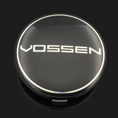 4 TAPPI COPRIMOZZO VOSSEN NERO COMPATIBILI MOZZO 68MM RUOTE CERCHI IN LEGA TUNING AUTO