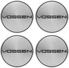SET TAPPI COPRIMOZZO VOSSEN SILVER CROMATO COMPATIBILI 68MM RUOTE CERCHI IN LEGA  TUNING