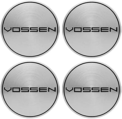 SET TAPPI COPRIMOZZO VOSSEN SILVER CROMATO COMPATIBILI 68MM RUOTE CERCHI IN LEGA  TUNING