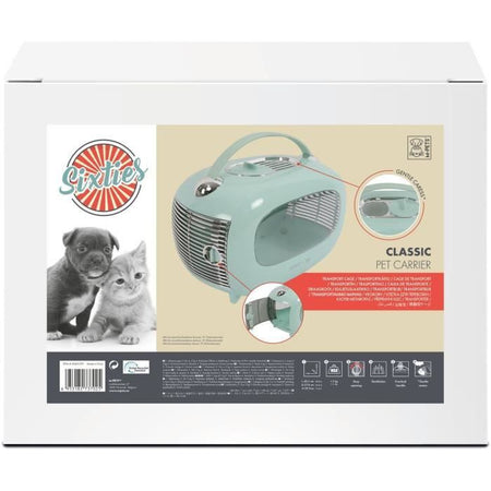 Box trasporto - M PETS - SIXTIES Classic - Maniglia - Zaino - Apertura posteriore - 5 kg max - Blu