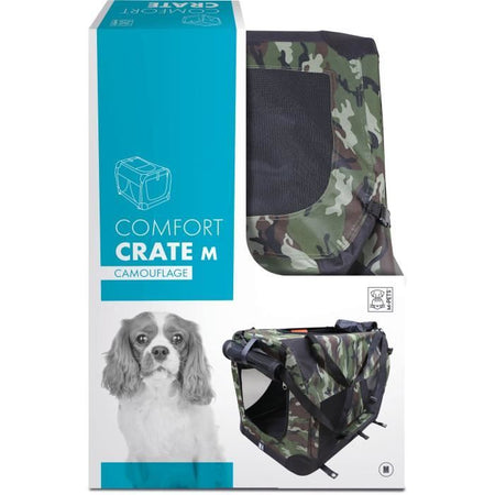 Box di trasporto - M PETS - COMFORT CRATE M - Mimetico - Pieghevole - Struttura in metallo - Griglie di ventilazione