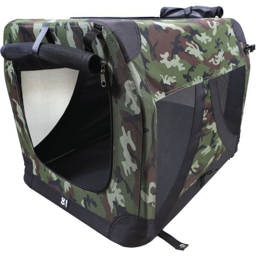 Box di trasporto - M PETS - COMFORT CRATE L - Mimetico - Pieghevole - Struttura in metallo - Griglie di ventilazione