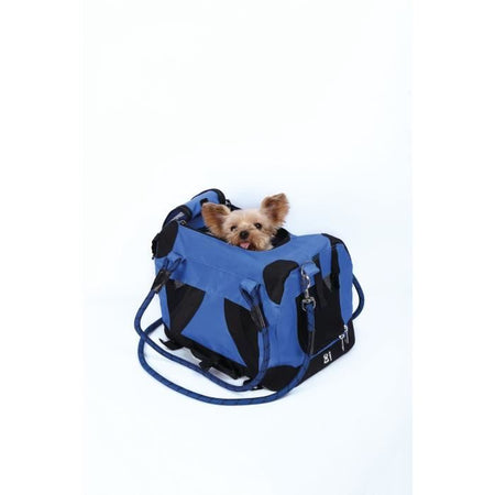 Borsa da trasporto - M PETS - REMIX 2 in 1 Blu - 41 x 28 x 28 cm - Pieghevole - Leggera - Cintura a pettorina