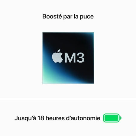 Apple - 15 MacBook Air M3 (2024) - 8 GB di RAM - 512 GB di spazio di archiviazione - Mezzanotte - AZERTY