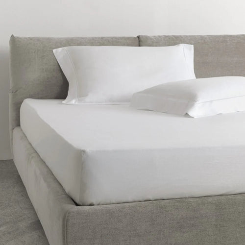 MT Boccia Lenzuolo sotto matrimoniale in misto lino bianco 416 S60