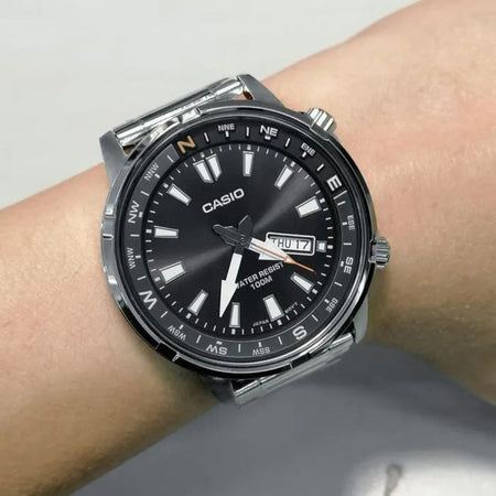 Orologio CASIO da uomo argento nero MTD-130D-1A4VDF
