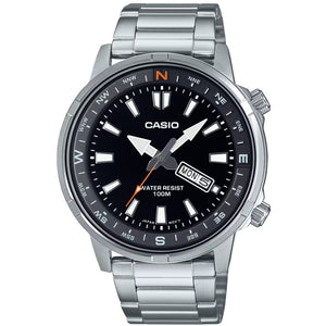 Orologio CASIO da uomo argento nero MTD-130D-1A4VDF