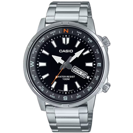 Orologio CASIO da uomo argento nero MTD-130D-1A4VDF