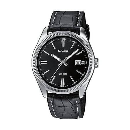 CASIO COLLECTION Mod. DATE, LEATHER - BLACK