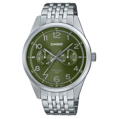 Orologio Casio Enticer Men MTP-E340D-3AVDF Analogico Quadrante Verde Uomo