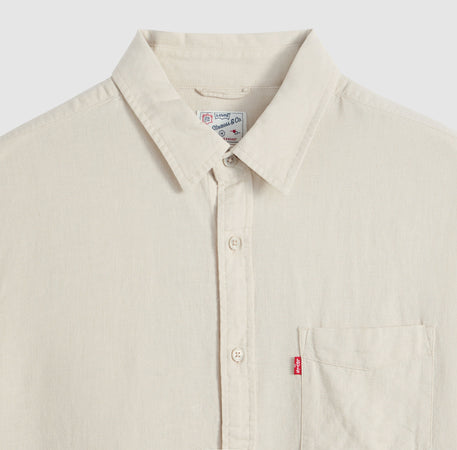 Levi's Camicia Uomo Sunset Pocket Panna in Lino e Cotone Standard Fit 857460197