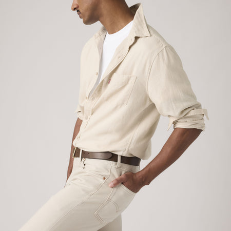 Levi's Camicia Uomo Sunset Pocket Panna in Lino e Cotone Standard Fit 857460197