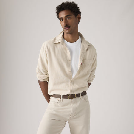 Levi's Camicia Uomo Sunset Pocket Panna in Lino e Cotone Standard Fit 857460197