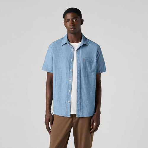 Levi's Camicia Uomo Sunset One Pocket Blu Chambray Manica Corta Cotone 866240062