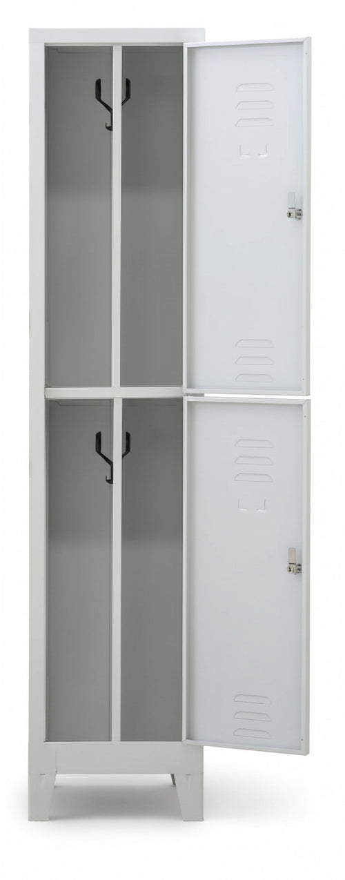 Armadio sovrapposto multispogliatoio a norma ASL in metallo a 2 posti cm. 36x33x180h