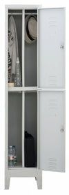 Armadietto metallico con tramezza sporco/pulito sovrapposto multispogliatoio a 2 posti cm. 36x50x180h