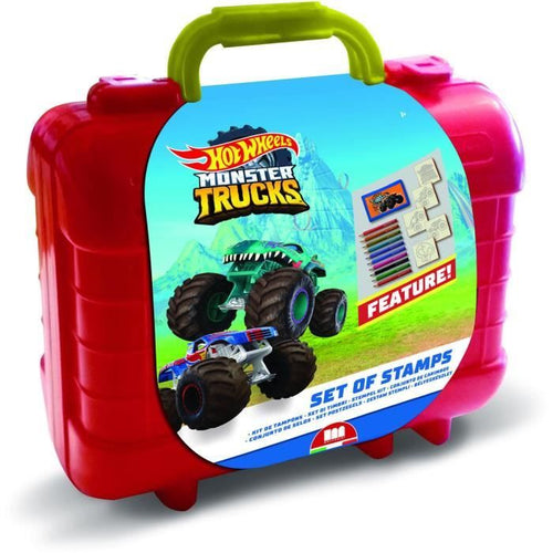 Set da viaggio - MULTIPRINT - 42143 - 5 timbri Hot Wheels, 10 matite