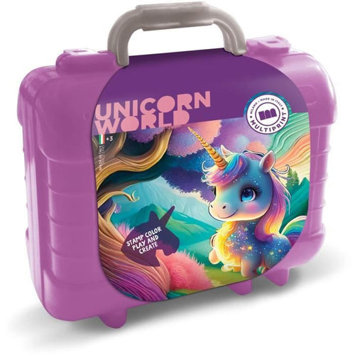 Set da viaggio - MULTIPRINT - 42978 - 5 timbri Unicorno, 10 matite