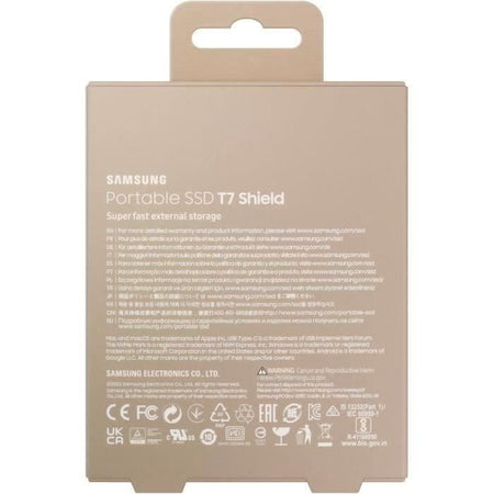 Unità a stato solido esterna - SAMSUNG - T7 Shield - 2 TB - USB 3.2 Gen 2 (connettore USB-C) (MU-PE2T0K/EU)