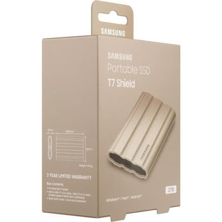 Unità a stato solido esterna - SAMSUNG - T7 Shield - 2 TB - USB 3.2 Gen 2 (connettore USB-C) (MU-PE2T0K/EU)