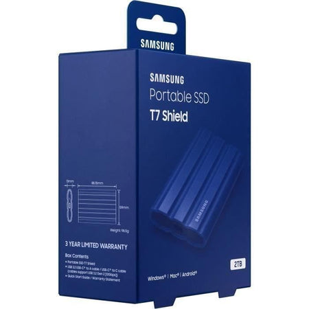 Unità a stato solido esterna - SAMSUNG - T7 Shield - 2 TB - USB 3.2 Gen 2 (connettore USB-C) (MU-PE2T0R/EU)